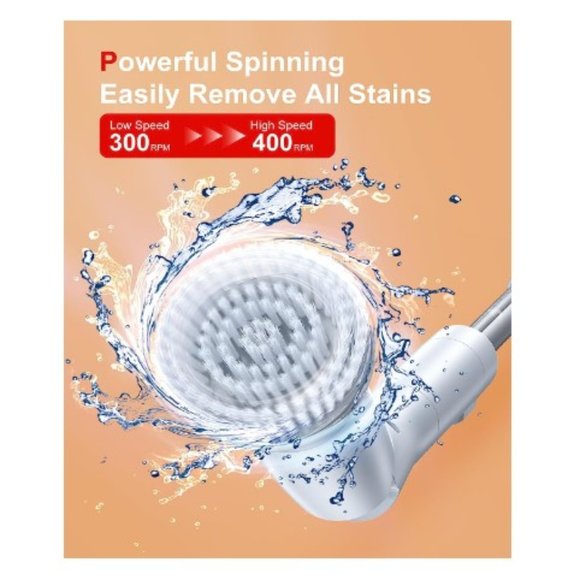 Cordless Electric Spin Scrubber/ Digital Display/ 2 Speeds/ Extension Arm - Picture 4 of 8